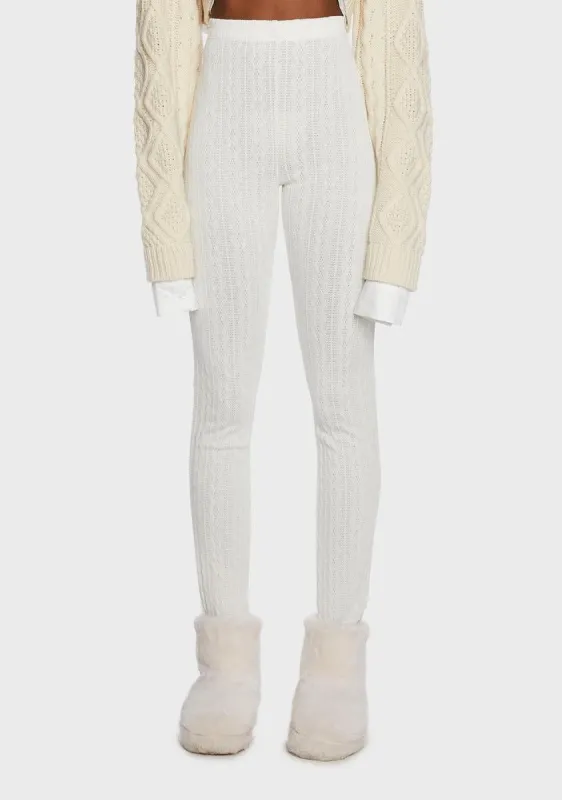 Ivory Turning Pointe Knit Leggings sold by Dolls Kill