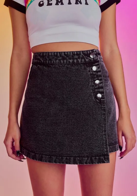Lavish Taste Denim Skirt sold by Dolls Kill