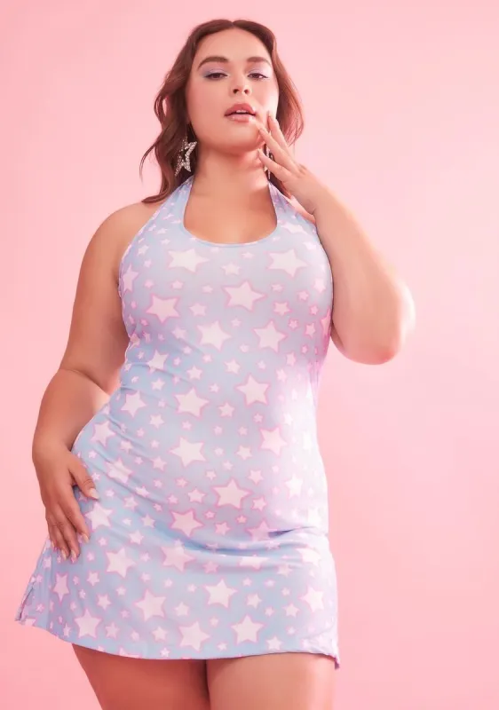 Plus Dancing In Starlight Halter Dress sold by Dolls Kill