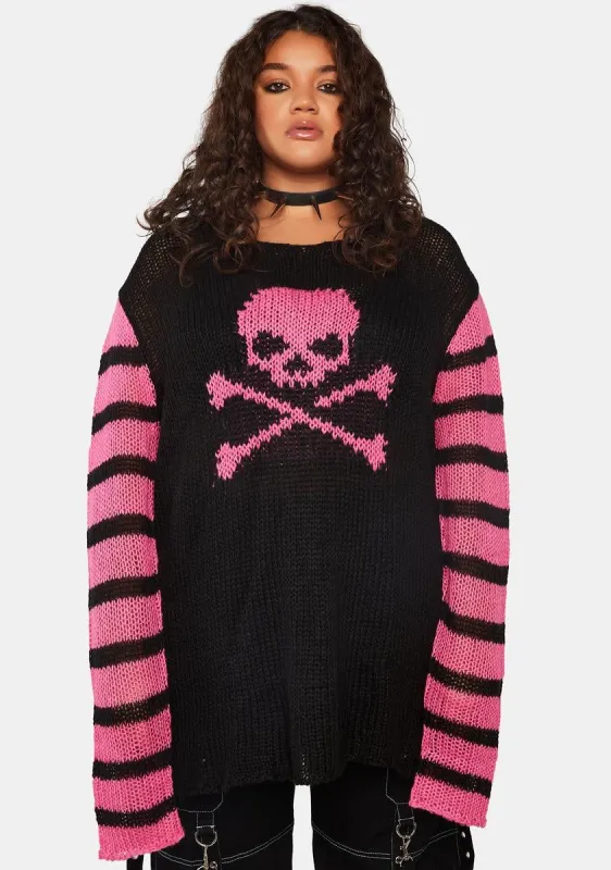 Plus Crazy On You Intarsia Sweater sold by Dolls Kill