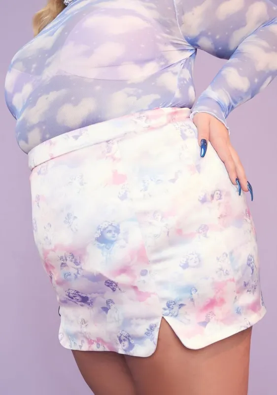 She's On Cloud Nine Mini Skirt sold by Dolls Kill