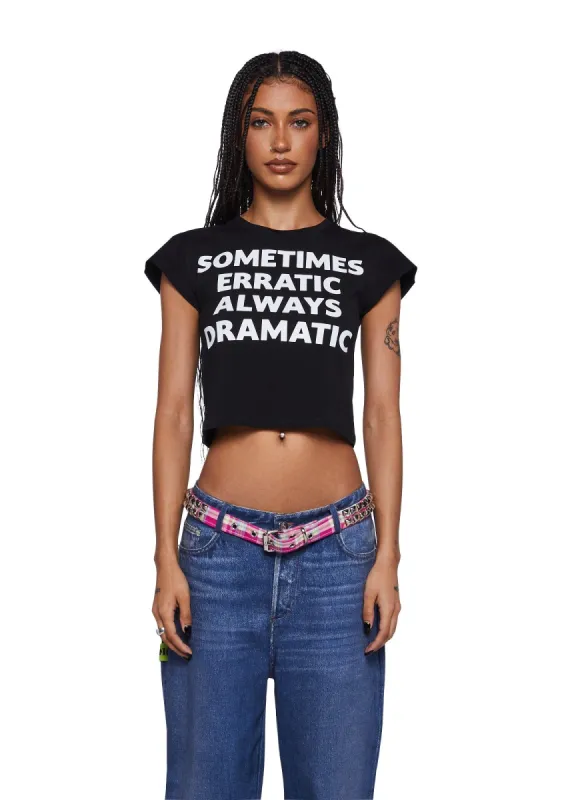 Erratic And Dramatic Baby Tee made by Dolls Kill