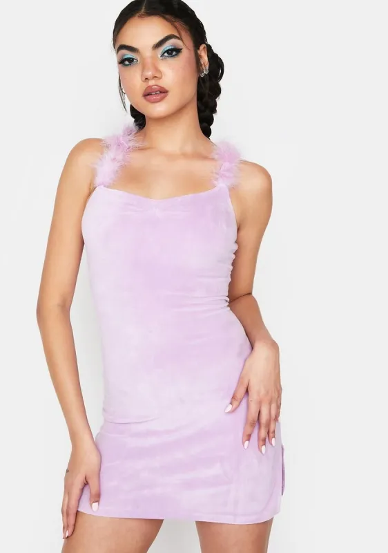 Lilac Popstar Privilege Mini Dress sold by Dolls Kill