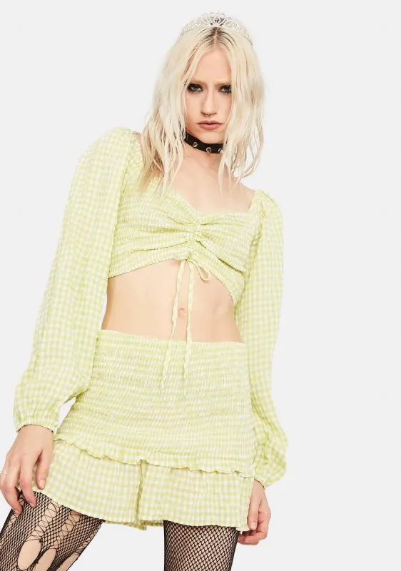 Beach Front Property Gingham Skirt Set sold by Dolls Kill