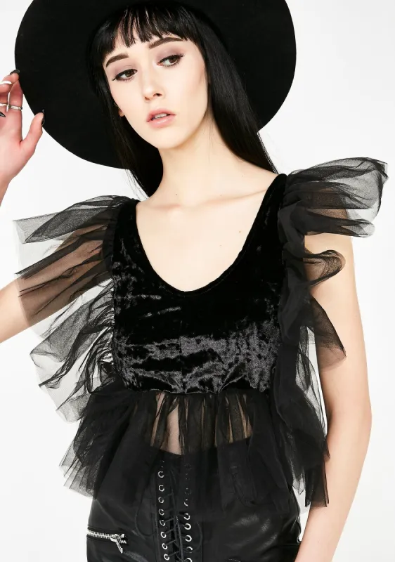 Sinners N' Saints Ruffle Top sold by Dolls Kill