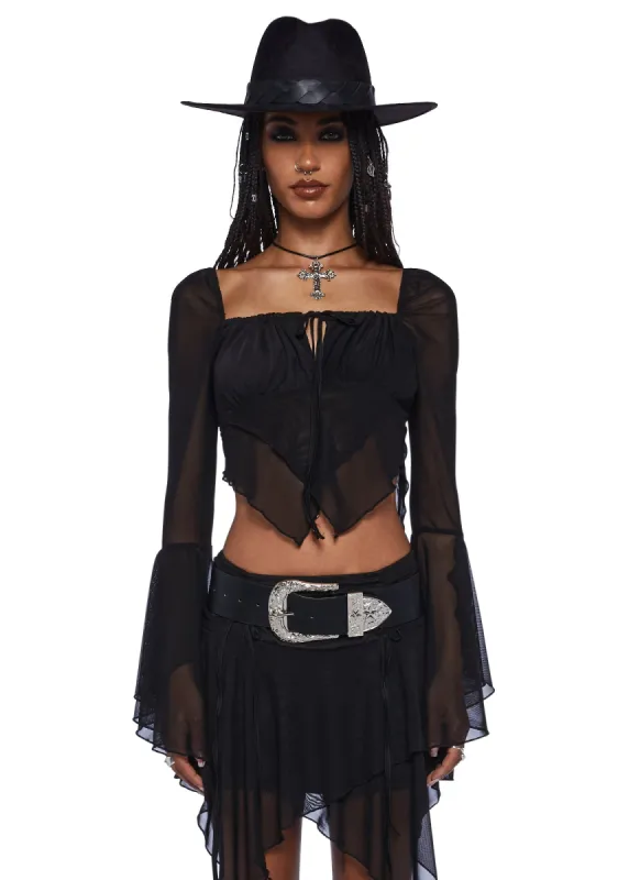 Wild Attraction Mesh Top - Black sold by Dolls Kill