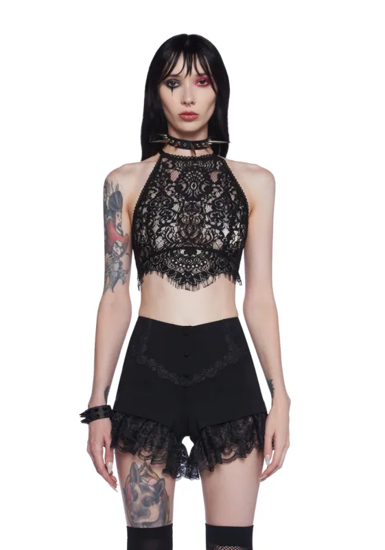 Haunted Harlow Halter Bra sold by Dolls Kill