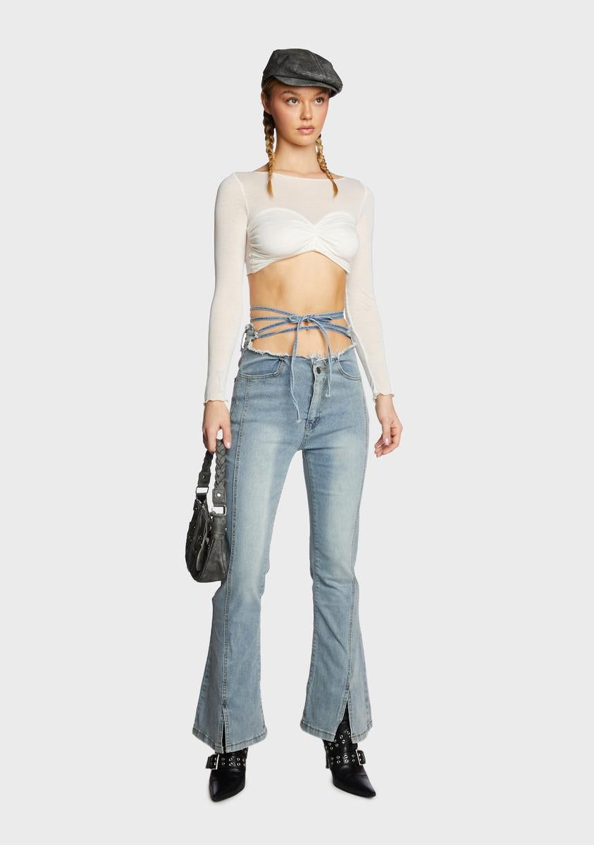 Waist Tie Denim Pants sold by Dolls Kill product image thumbnail 5