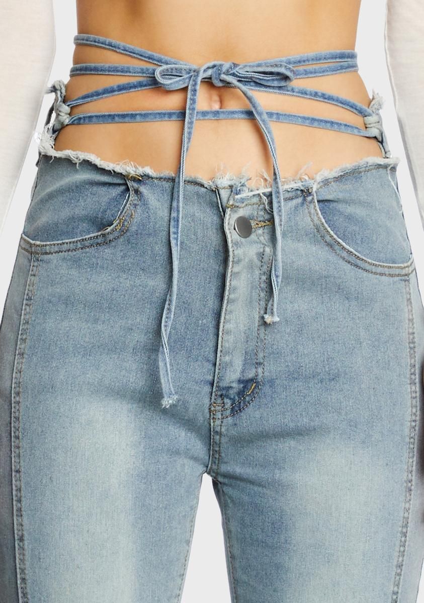 Waist Tie Denim Pants sold by Dolls Kill product image thumbnail 2
