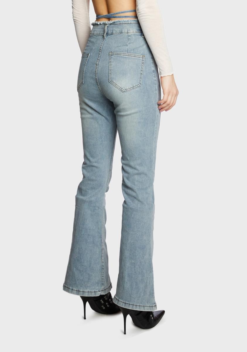 Waist Tie Denim Pants sold by Dolls Kill product image thumbnail 4