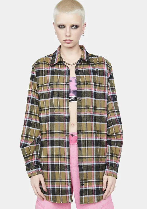 Sage Miss Nonconformist Flannel Shirt sold by Dolls Kill