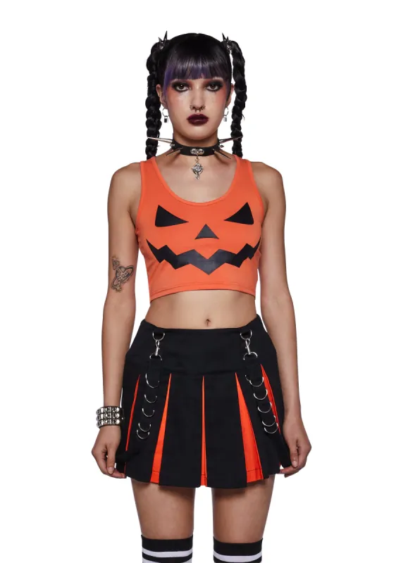 Wicked Thots Pumpkin Crop Top made by Dolls Kill
