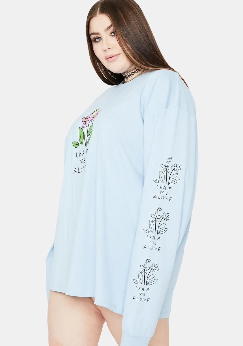 Blue Plus Leaf Me Alone Graphic Tee sold by Dolls Kill product image thumbnail 2