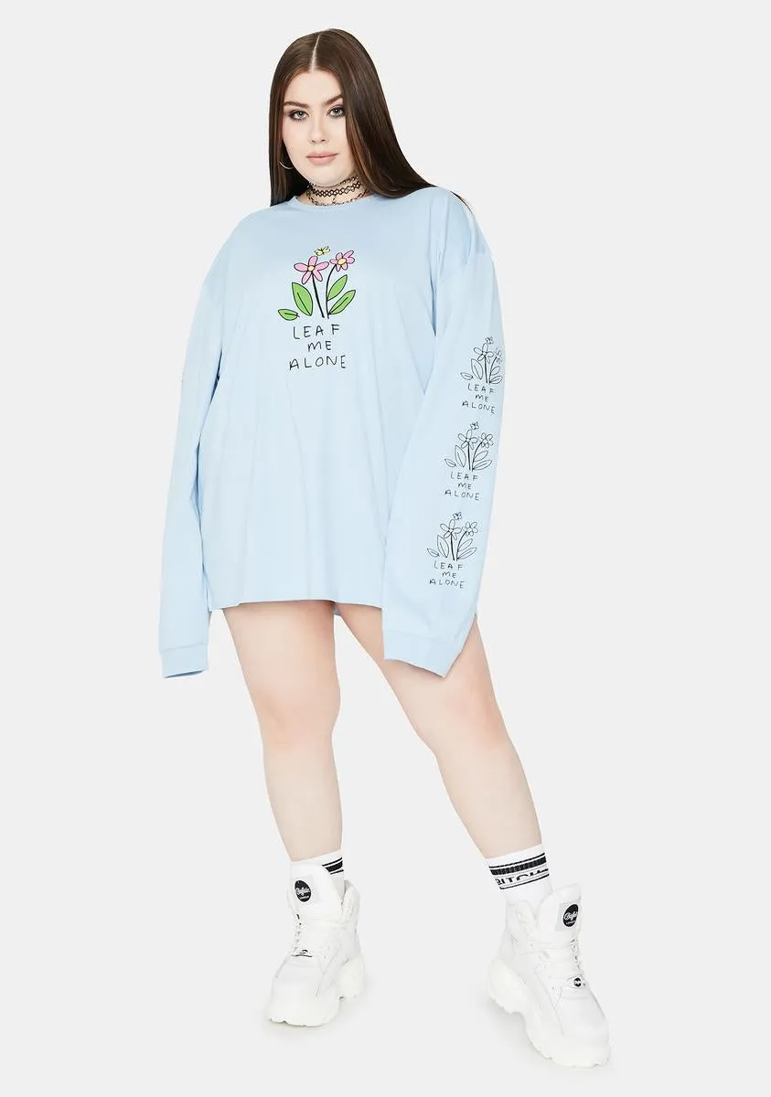 Blue Plus Leaf Me Alone Graphic Tee sold by Dolls Kill product image thumbnail 3