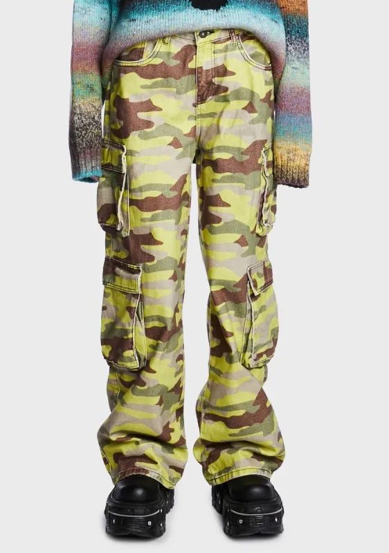 Camo Combat Release Jeans sold by Dolls Kill