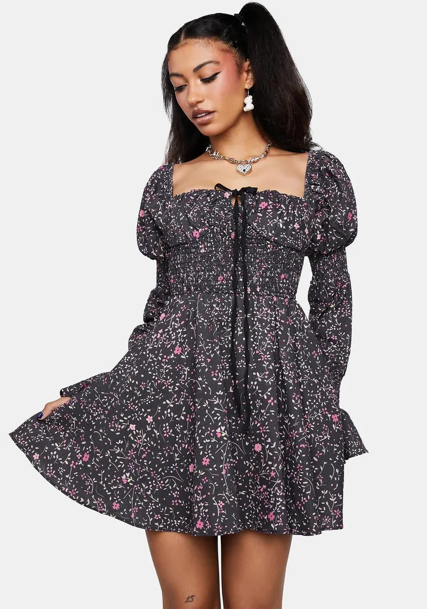 The Black Floral June Dress sold by Dolls Kill