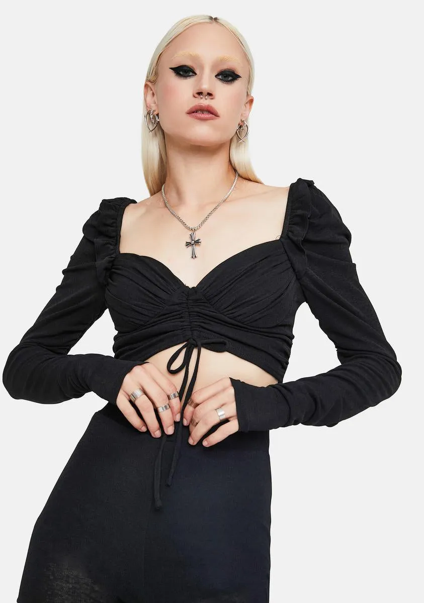 Be My Wifey Ruched Crop Top sold by Dolls Kill