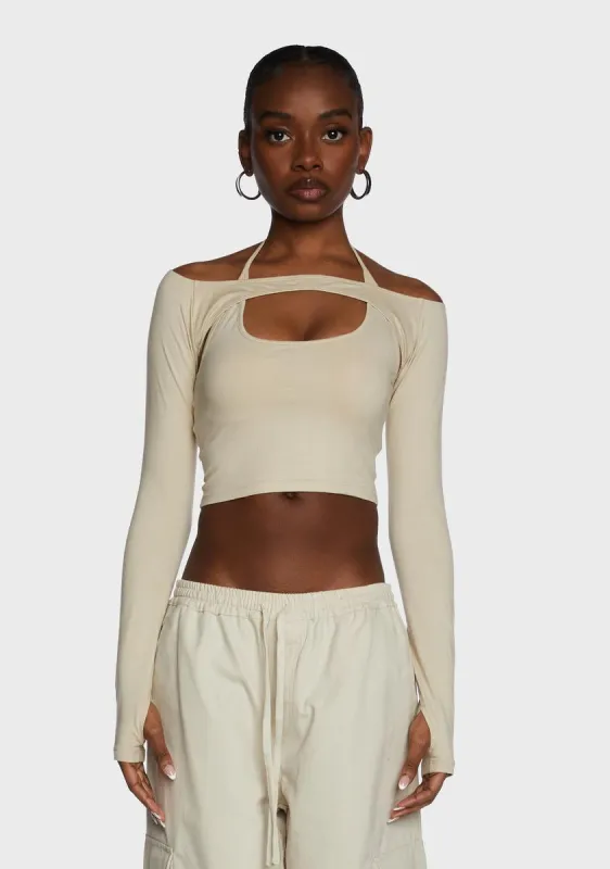 Brandy Long Sleeve Top - Coconut Milk sold by Dolls Kill