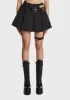 Gothic Rebel Rock Cross Bag Pleated Skirt With Leg Strap sold by Dolls Kill