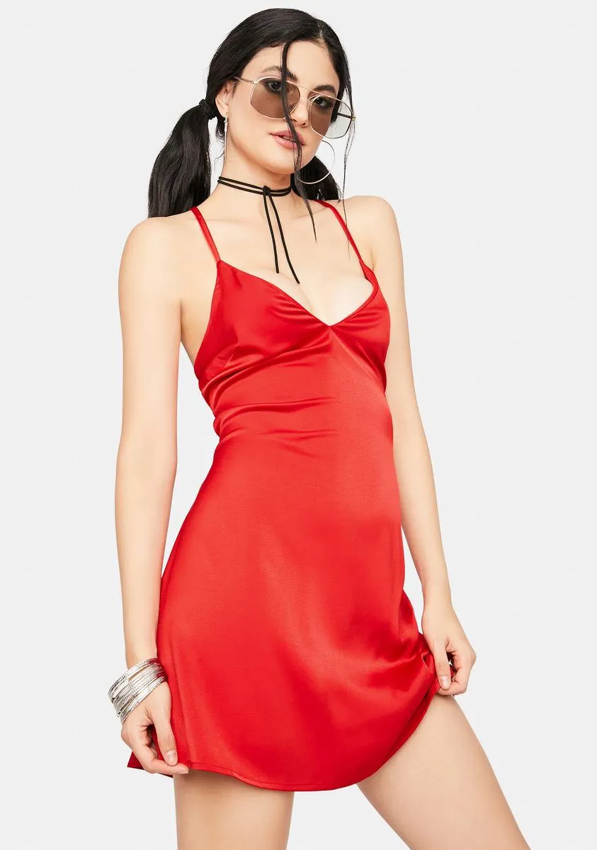 Cherry Passion Flirt Satin Slip Dress sold by Dolls Kill product image thumbnail 2