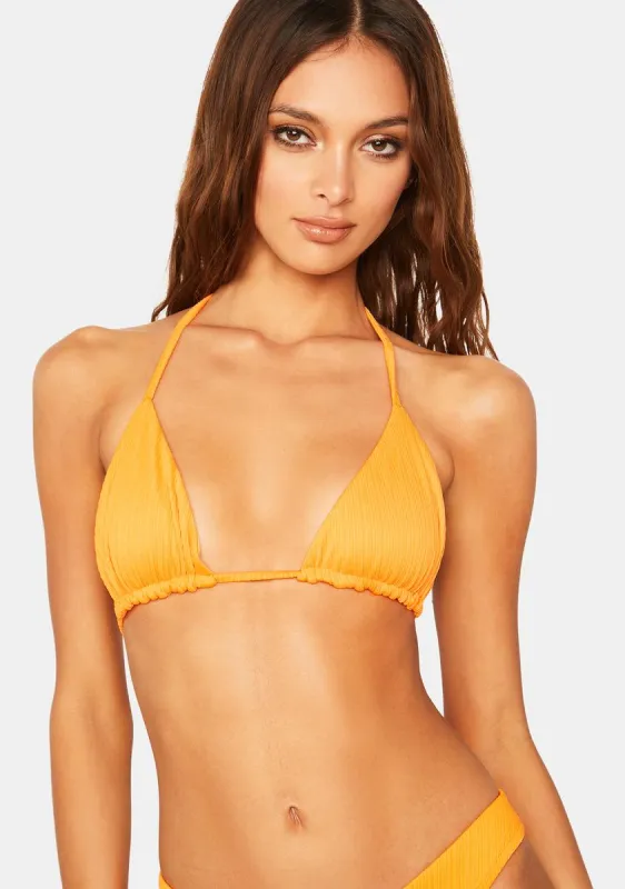 Papaya Tia Plisse Bikini Top sold by Dolls Kill