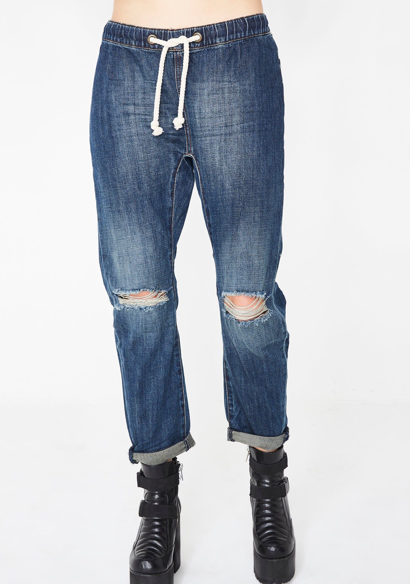 Cowboy Shabbies Drawstring Joggers sold by Dolls Kill