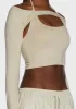 Brandy Long Sleeve Top - Coconut Milk sold by Dolls Kill