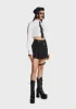 Gothic Rebel Rock Cross Bag Pleated Skirt With Leg Strap sold by Dolls Kill