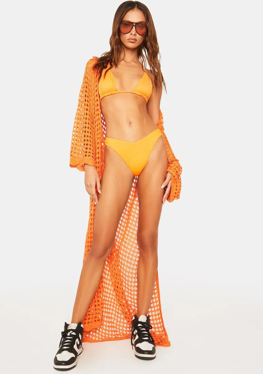 Papaya Tia Plisse Bikini Top sold by Dolls Kill product image thumbnail 3