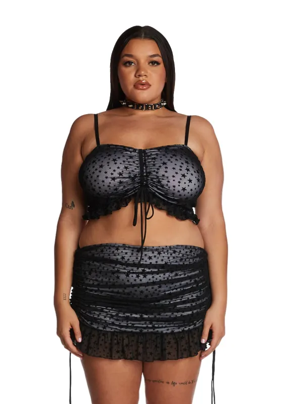 Plus Celestial Angel Skirt Set - Black sold by Dolls Kill