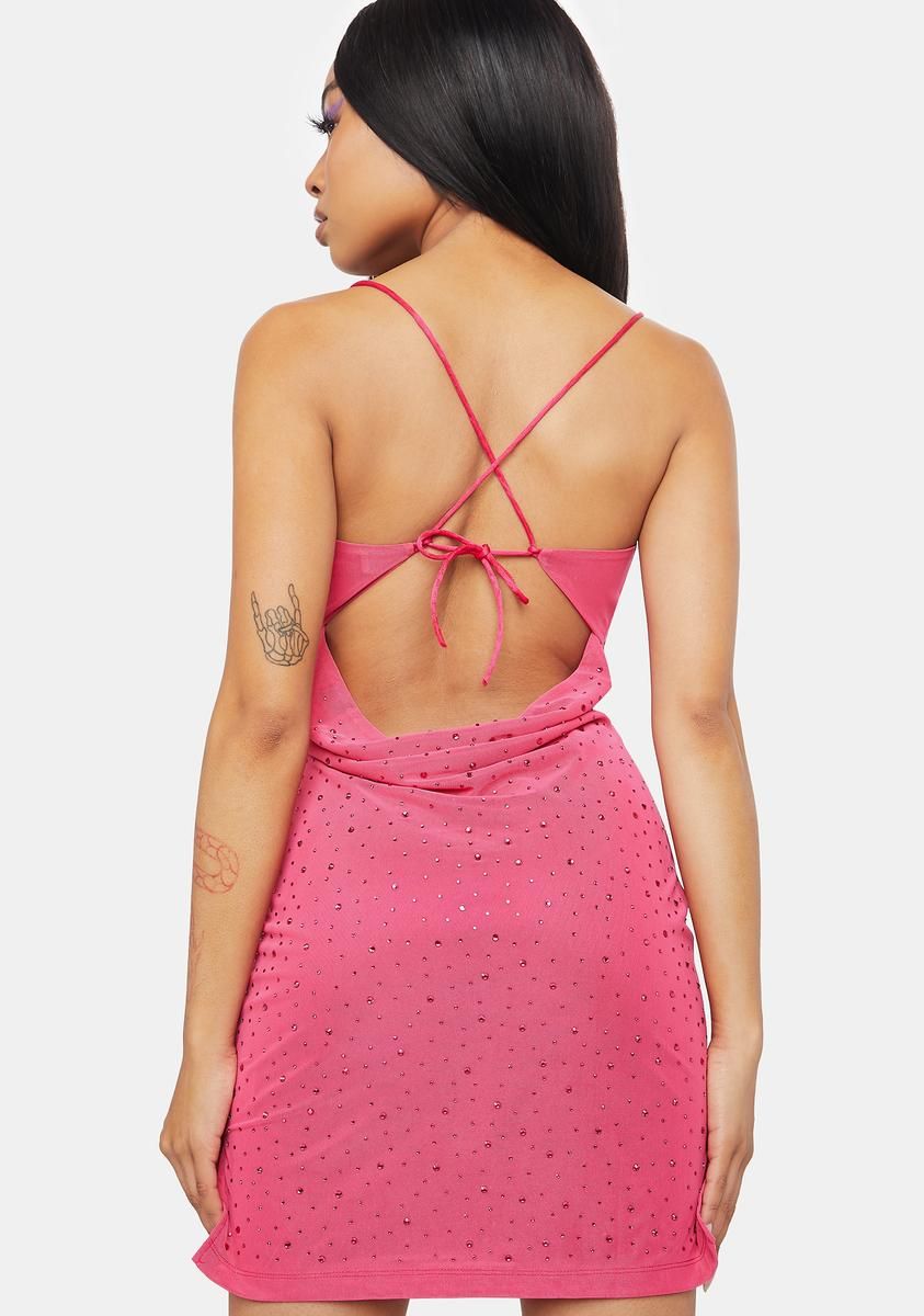 Diamante Embellished Cowl Mini Dress sold by Dolls Kill product image thumbnail 4