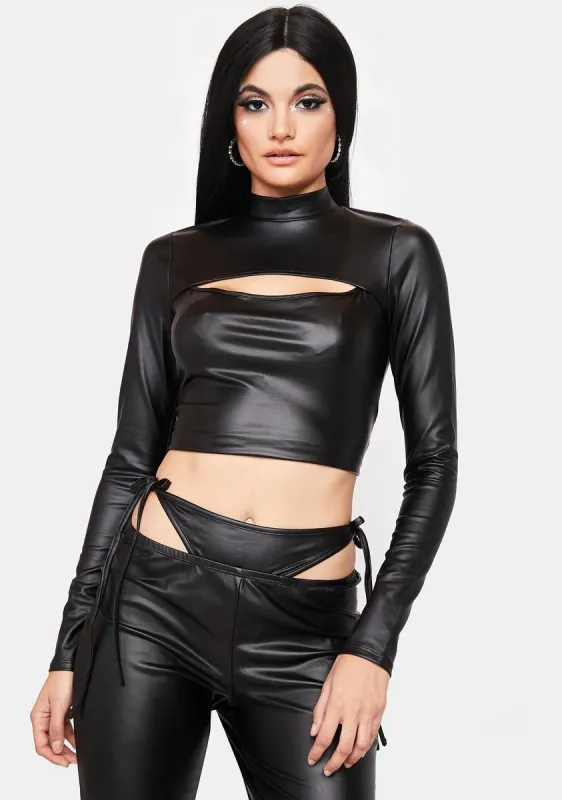 Tough Lady Vegan Leather Top sold by Dolls Kill