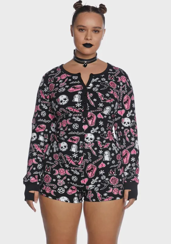 Plus Revenge Served Sweet Thermal Romper sold by Dolls Kill