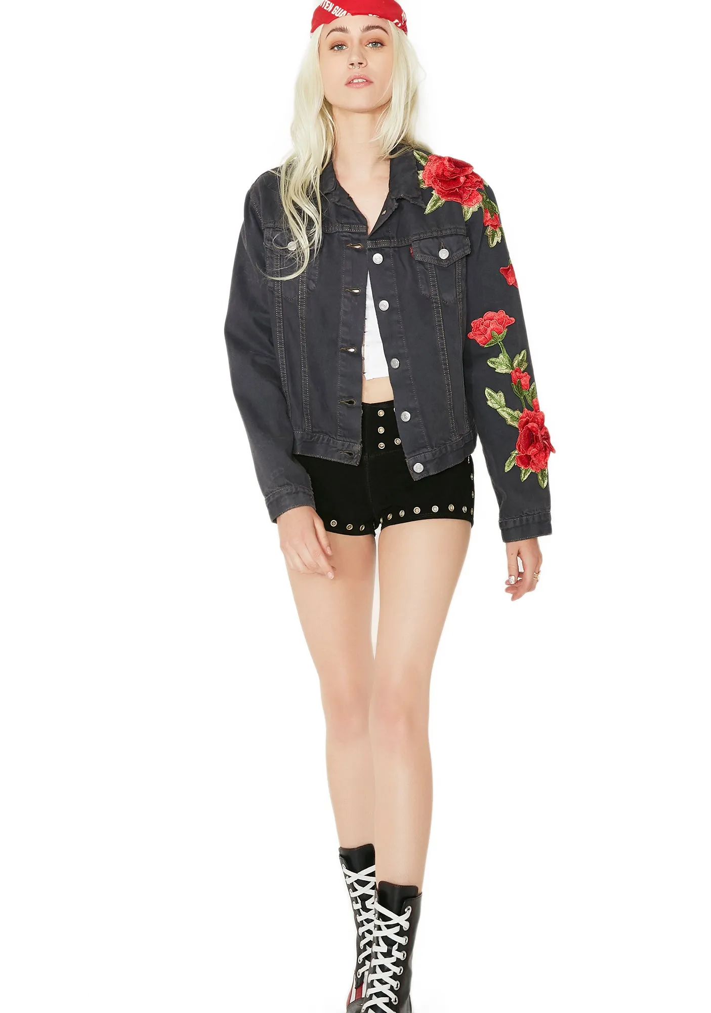 Roses Denim Jacket sold by Dolls Kill product image thumbnail 5