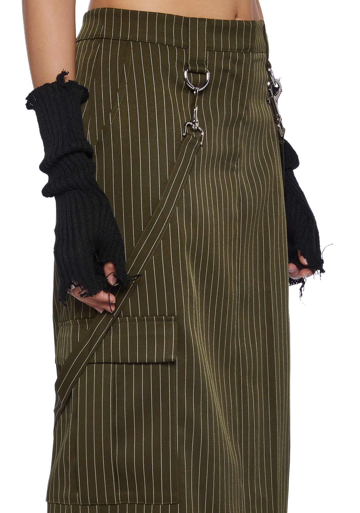 Villain Pinstripe Maxi Skirt sold by Dolls Kill product image thumbnail 5