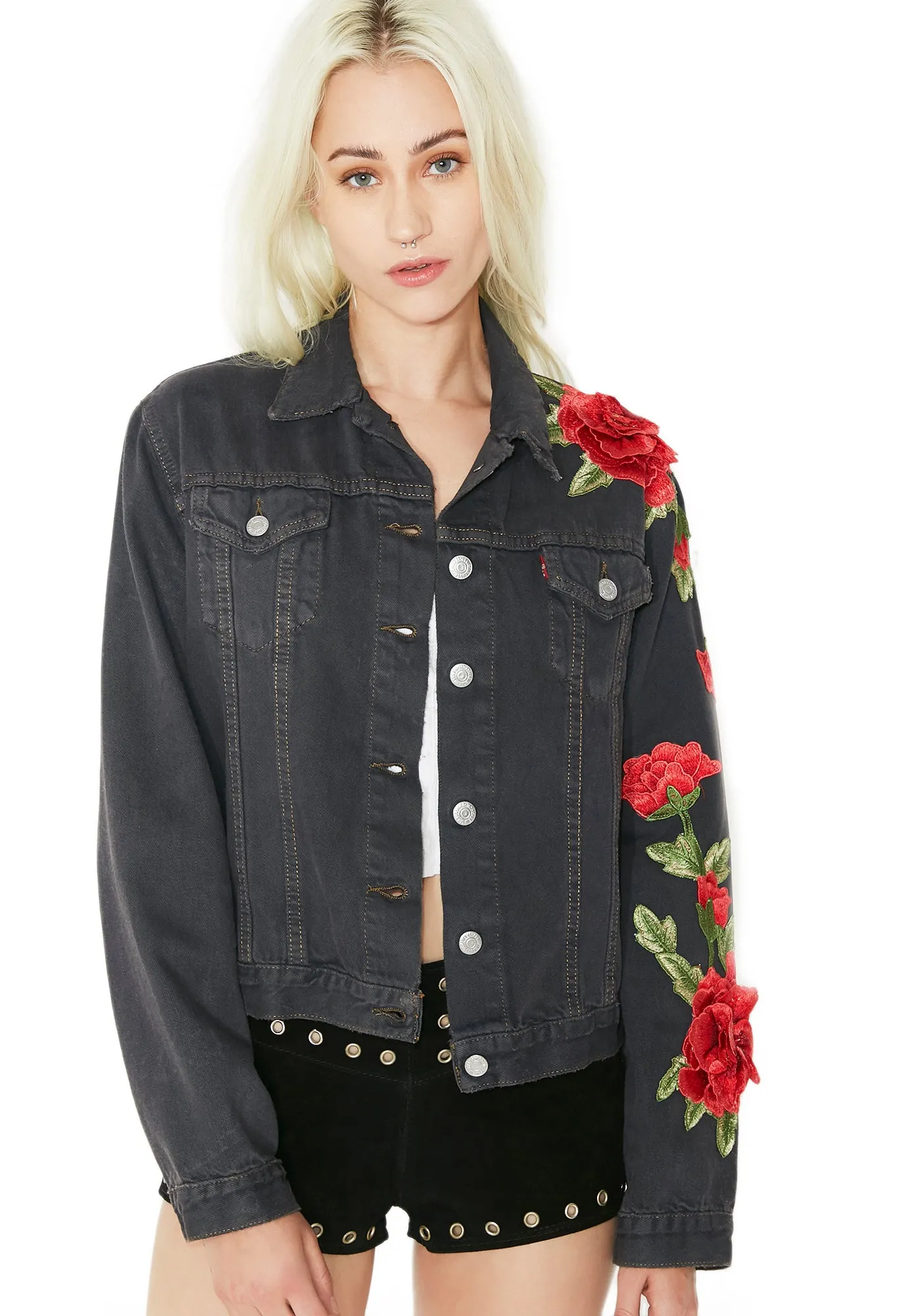 Roses Denim Jacket sold by Dolls Kill product image thumbnail 2