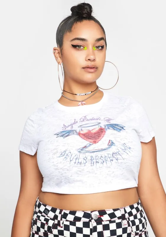 Plus Angel Devil Burnout Top sold by Dolls Kill