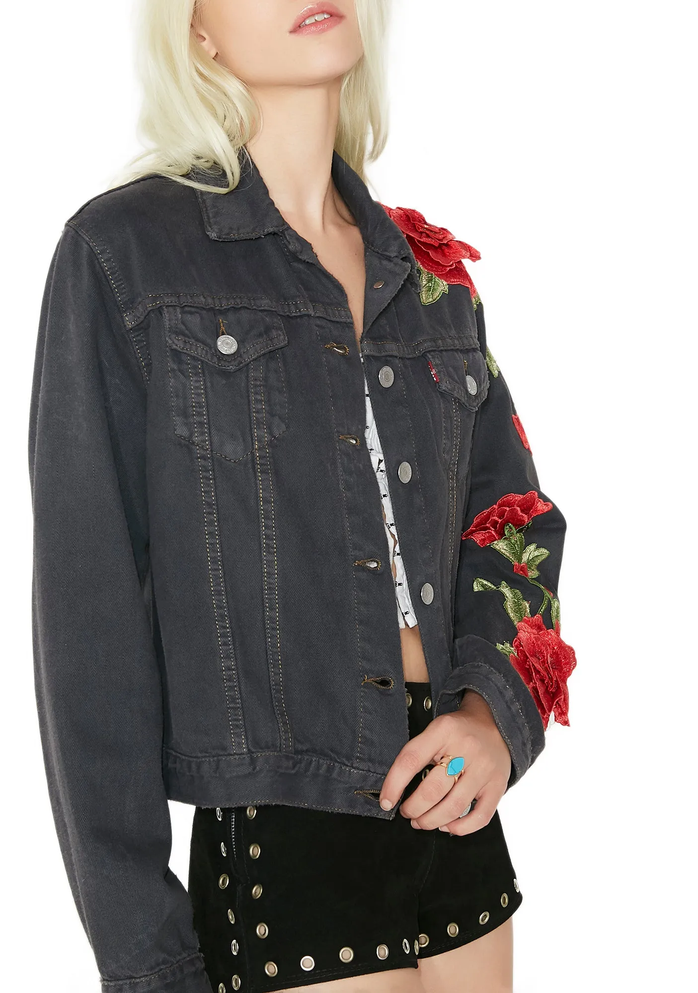 Roses Denim Jacket sold by Dolls Kill product image thumbnail 3