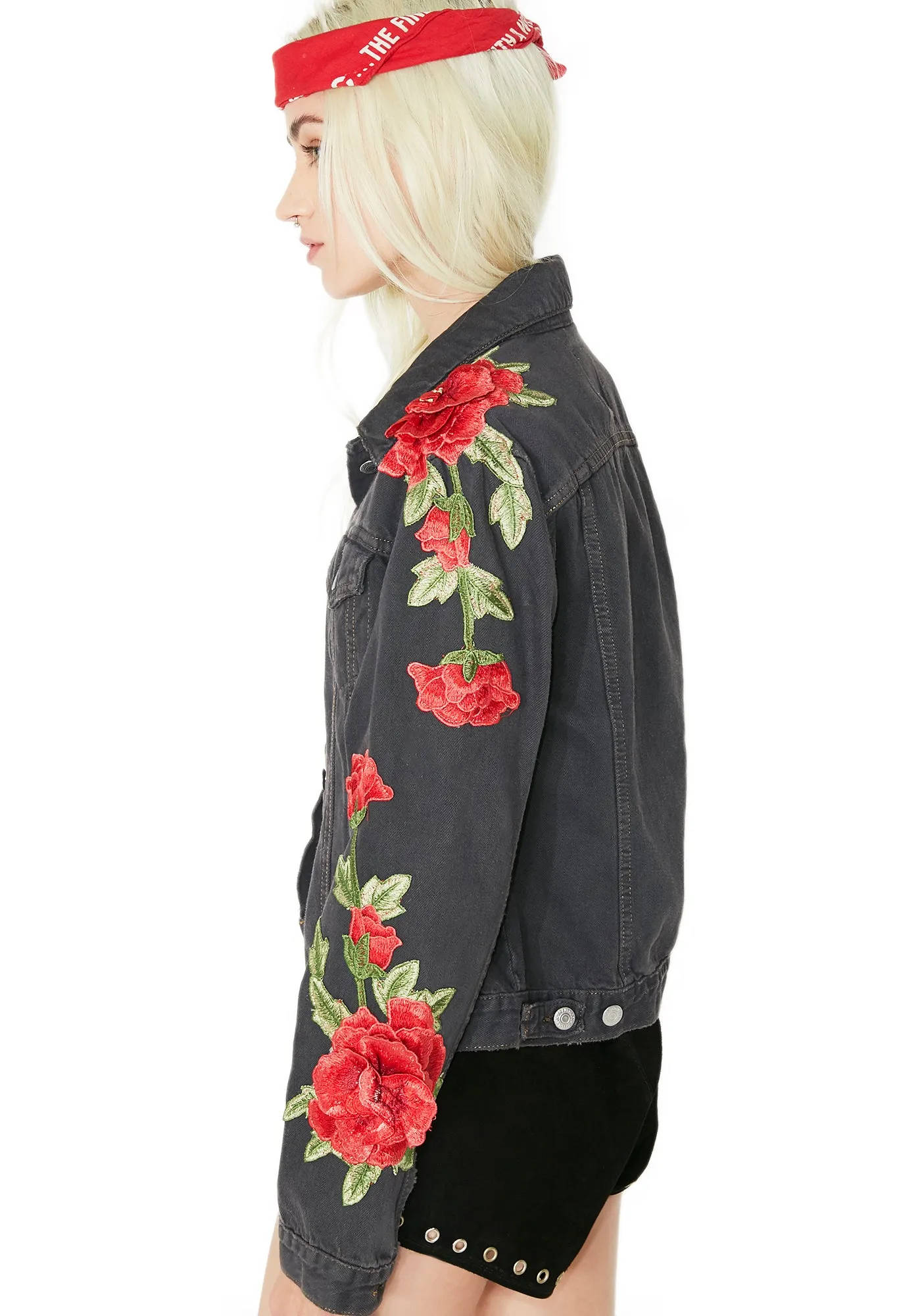 Roses Denim Jacket sold by Dolls Kill product image thumbnail 4