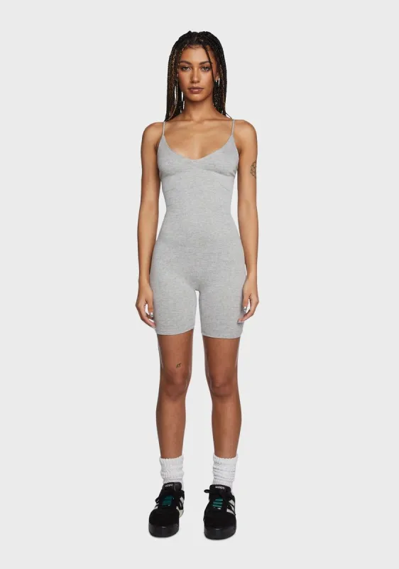 Grey Met With Resistance Playsuit Romper sold by Dolls Kill