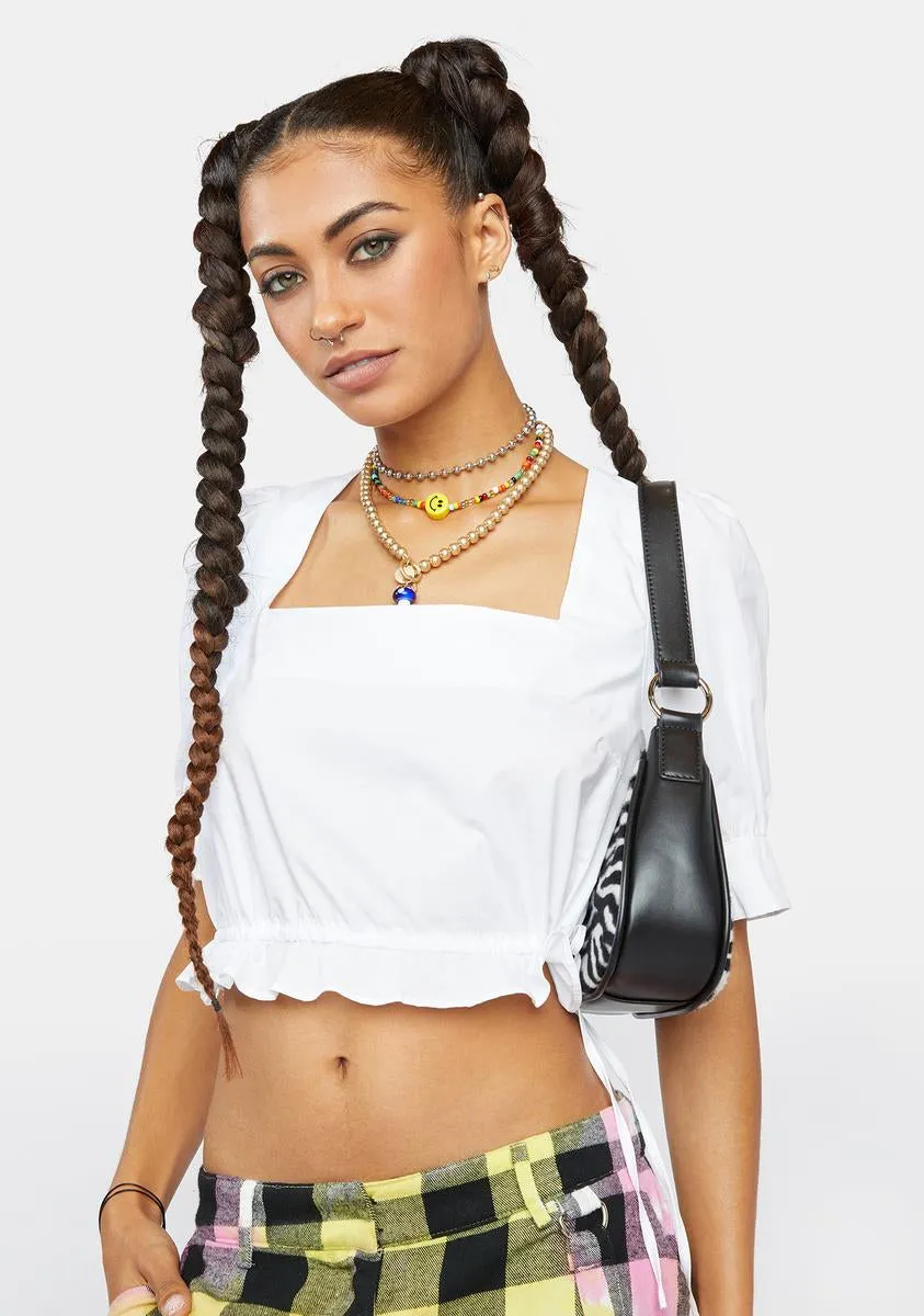 White Square Neck Puff Sleeve Top sold by Dolls Kill product image thumbnail 2