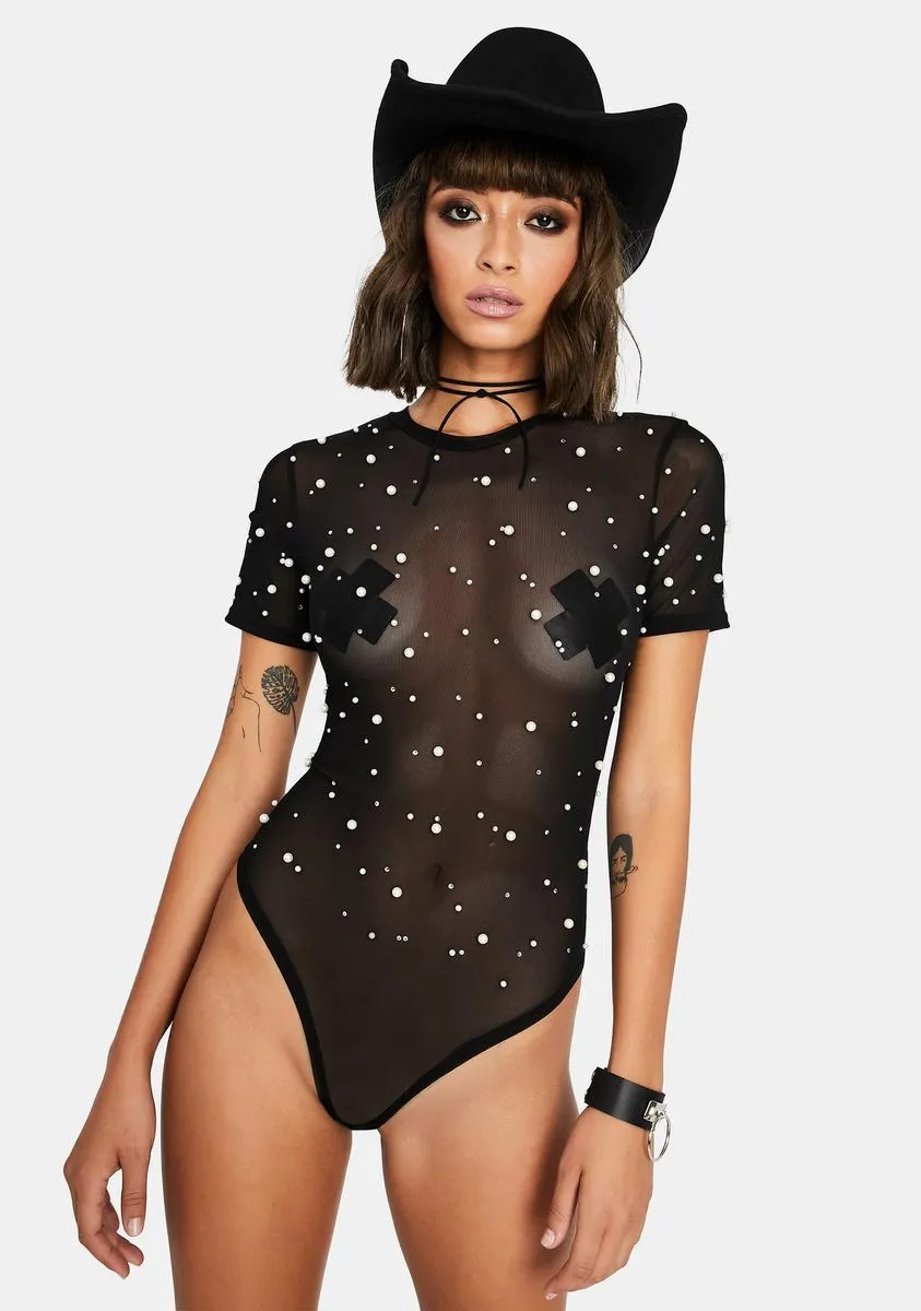 Next Level Glam Pearl Bodysuit sold by Dolls Kill