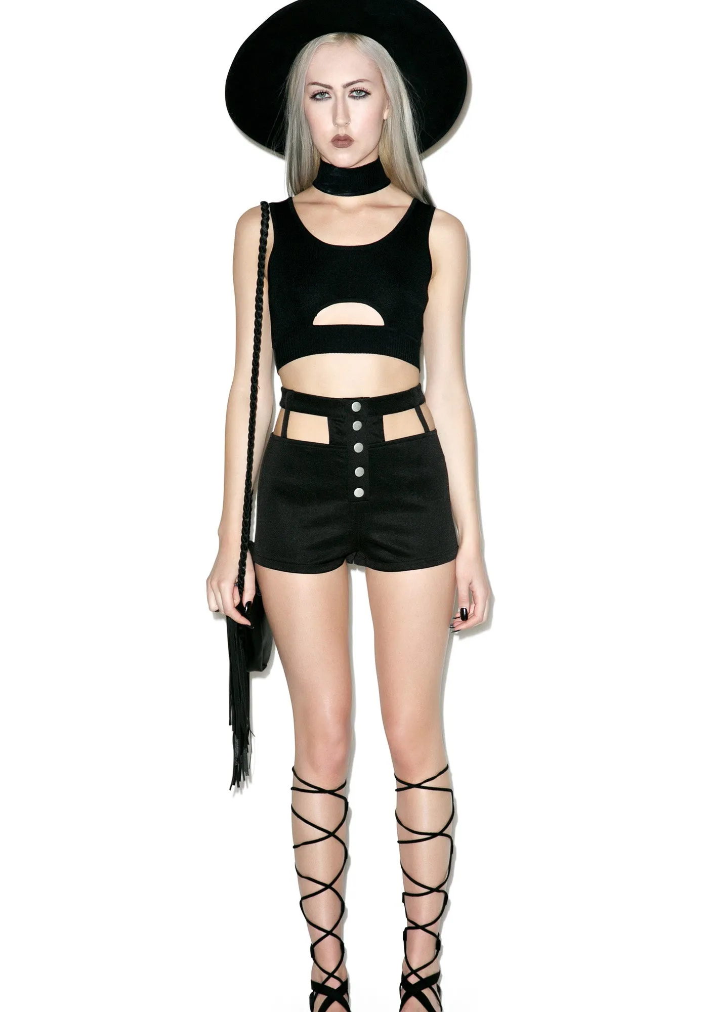 Ladies Man Cut-Out Crop Top sold by Dolls Kill