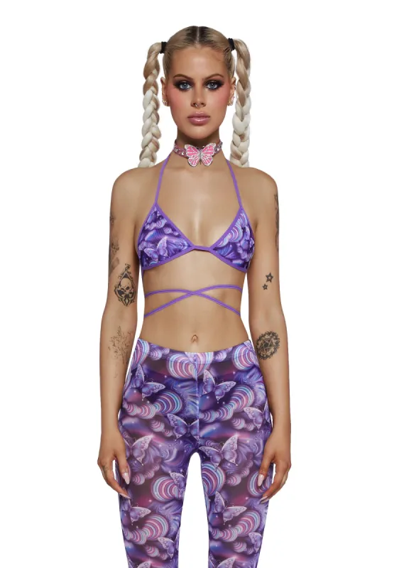 Pixie Wishes Bra Top - Purple sold by Dolls Kill