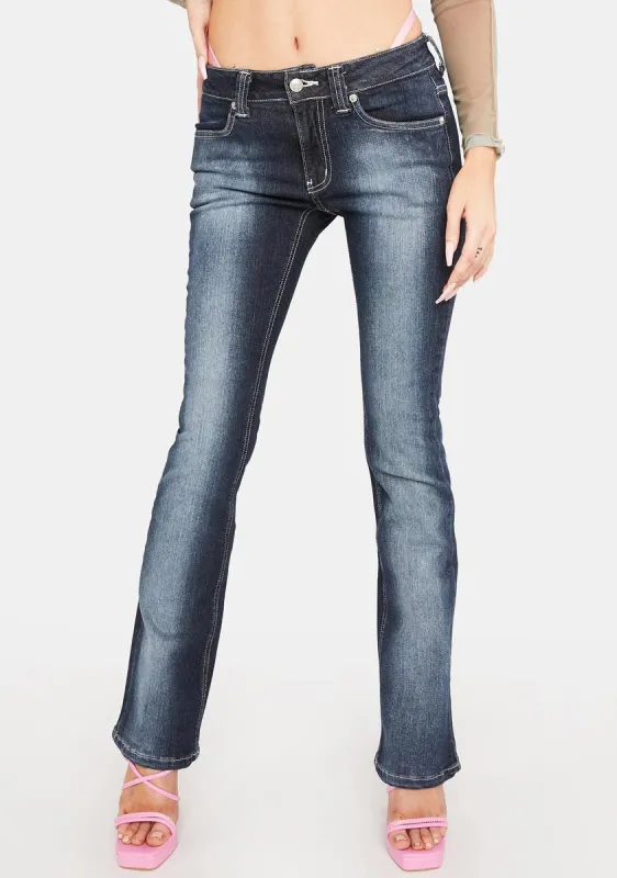 Low Rise Denim Pants sold by Dolls Kill