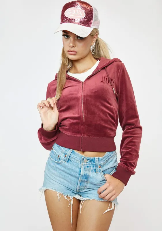 Wine Classic Velour Hoodie sold by Dolls Kill