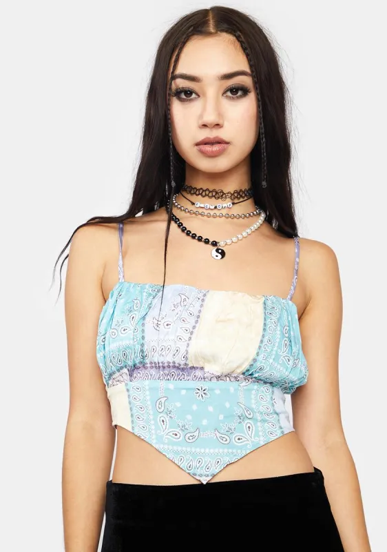 Lavender Bandana Crop Top sold by Dolls Kill