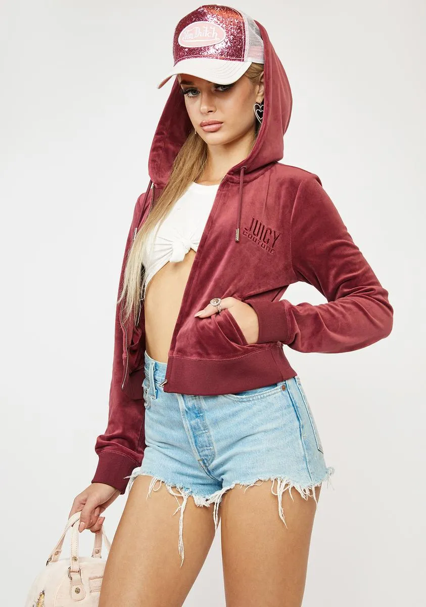 Wine Classic Velour Hoodie sold by Dolls Kill product image thumbnail 2