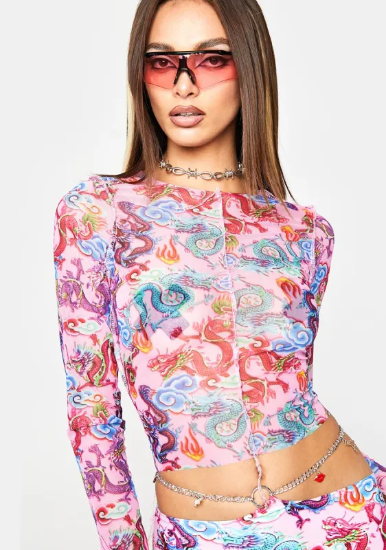 Dragon Dreams Mesh Top sold by Dolls Kill