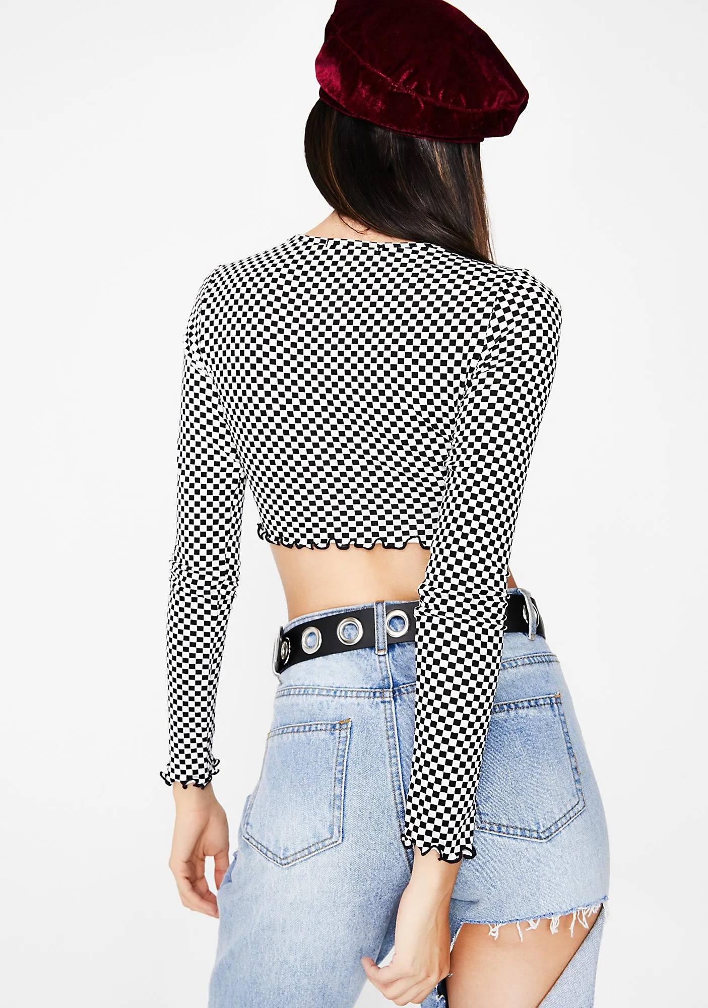 Chex In Motion Crop Top sold by Dolls Kill product image thumbnail 4